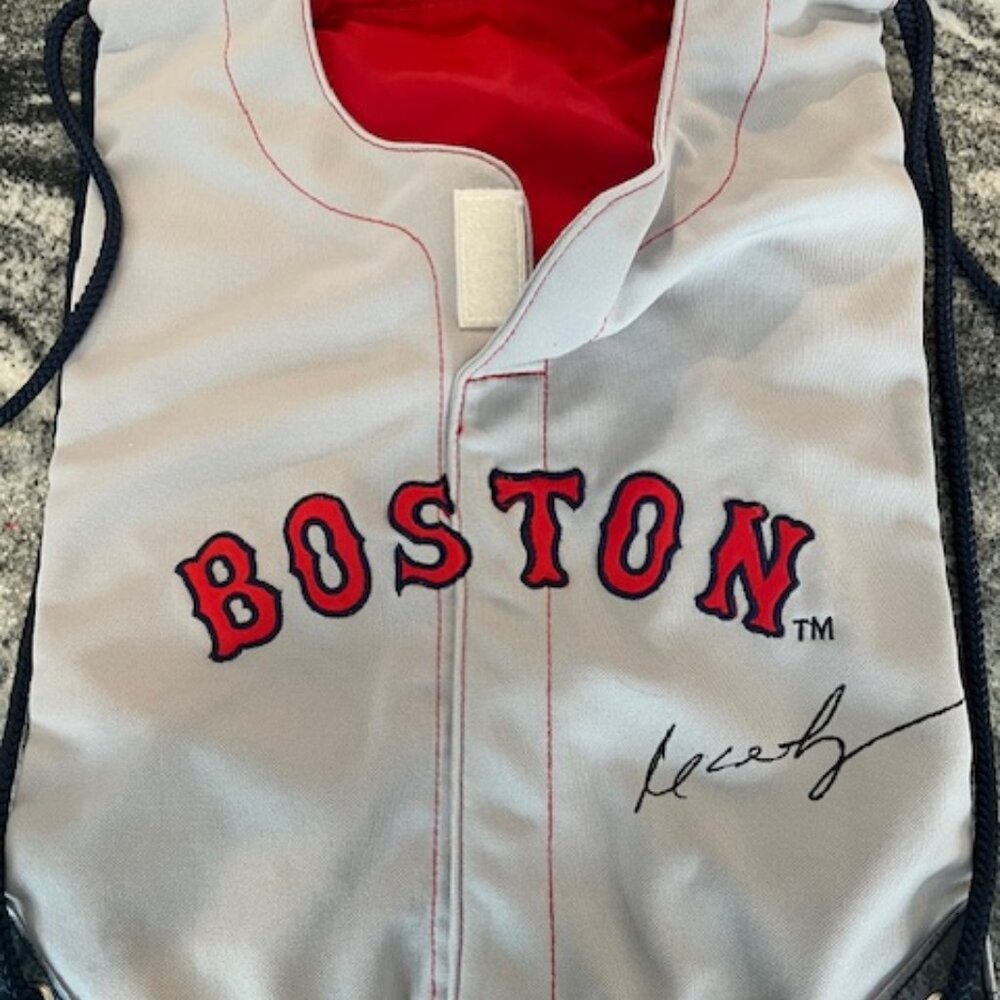 Boston Red Sox drawstring backpack resembling a baseball jersey #24 Ramirez PLUS